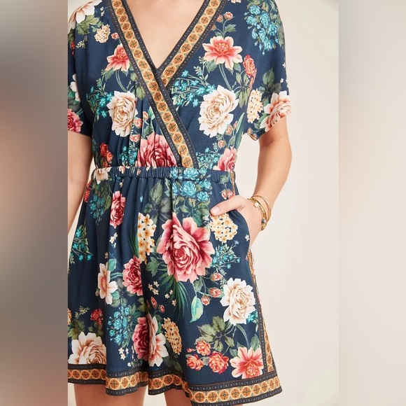 Farm teal floral romper - Picture 10 of 11